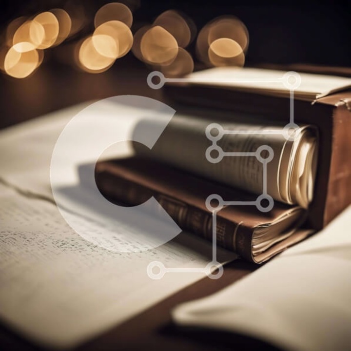 Puzzle din lemn Intrahome - Stoiba de carti pe masa cu hartie, 10x10 cm, 25 piese, cutie din lemn wenge