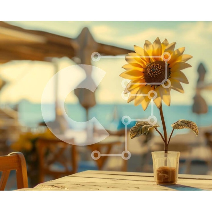 Puzzle din lemn Intrahome, Elianthos pe masa de lemn, 25 piese, 10x10 cm, cutie din lemn wenge