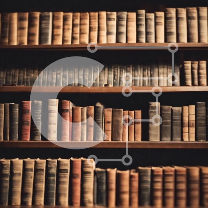 Puzzle din lemn Intrahome - Biblioteca istorica cu carti vechi, 10x10 cm, 25 piese, cutie din lemn wenge