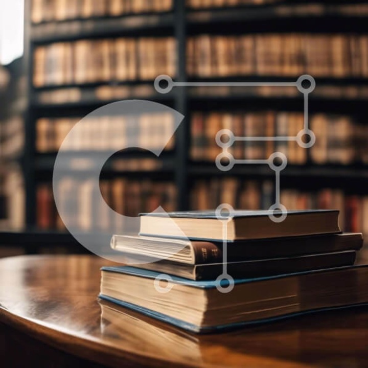 Puzzle din lemn Intrahome, 10x10 cm, 25 piese, imagine cu carti pe o masa de lemn, cutie din lemn wenge