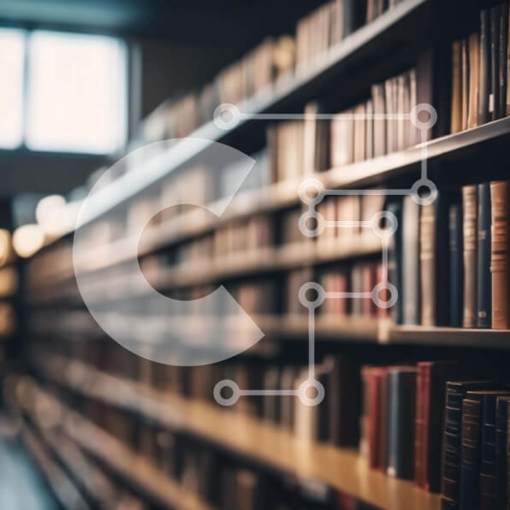 Puzzle din lemn Intrahome - Biblioteca goala cu carti, 25 piese, 10x10 cm, cutie din lemn wenge