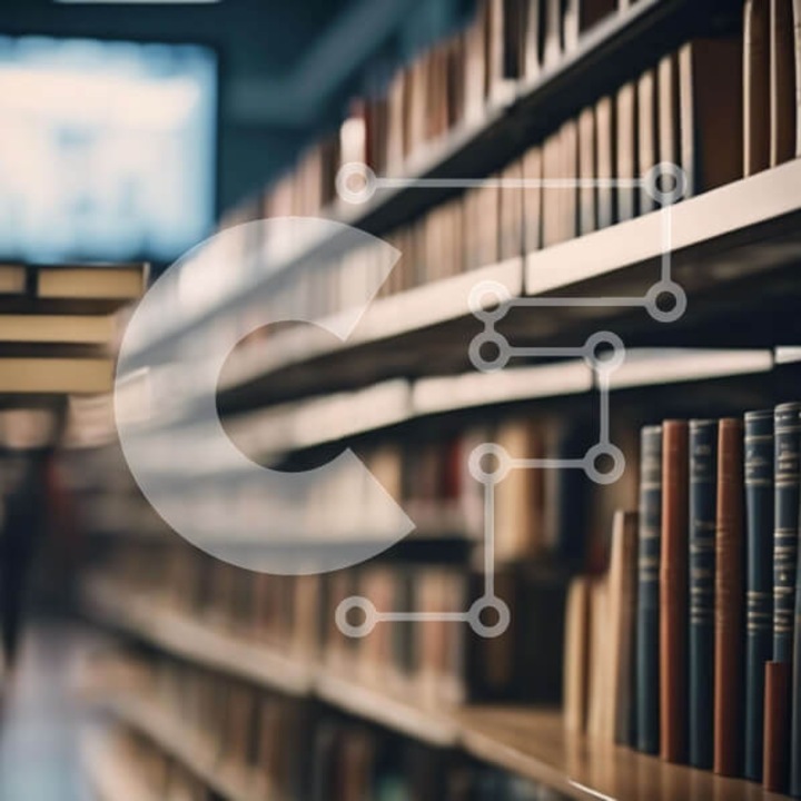 Puzzle din lemn Intrahome - Biblioteca cu serii de carti, 25 piese, 10x10 cm, cutie din lemn wenge