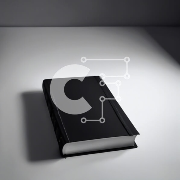 Puzzle din lemn Intrahome, 10x10 cm, 25 piese, imagine cu carte neagra pe masa alba, cutie din lemn wenge