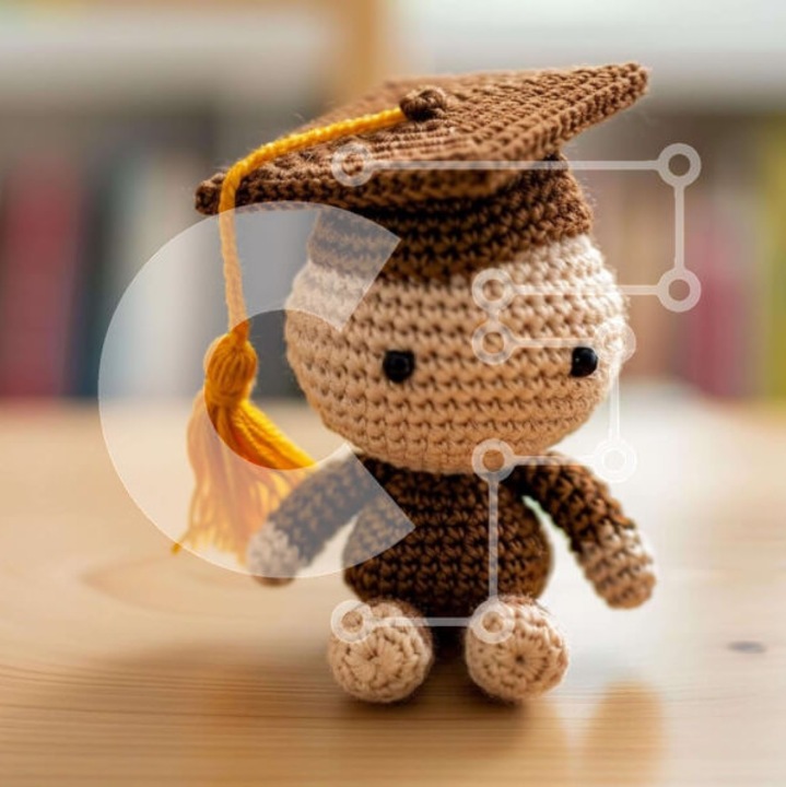 Puzzle din lemn Intrahome - Koukla cu crose in biblioteca, 10x10 cm, 25 piese, cutie din lemn wenge