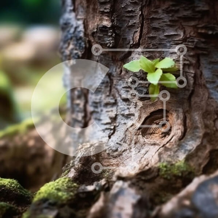 Puzzle din lemn Intrahome, imagine mica planta din lemn, 25 piese, 10x10 cm, cutie din lemn wenge