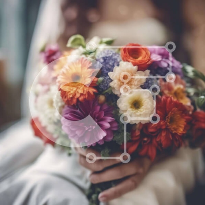 Puzzle din lemn, Intrahome, 10x10 cm, 25 piese, design flori colorate, cutie din lemn wenge