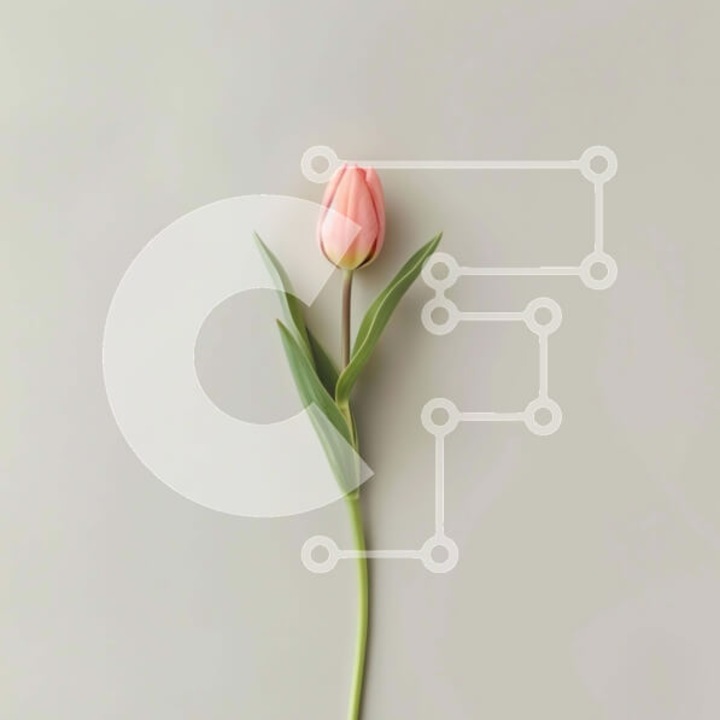 Puzzle din lemn Intrahome, roz lalea, 10x10 cm, 25 piese, cutie din lemn wenge