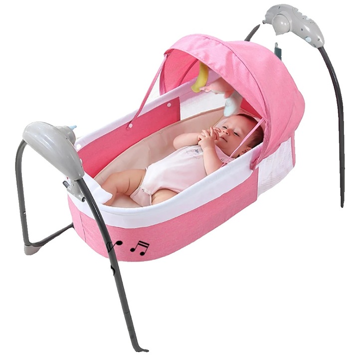 Balansoar pentru bebelusi, 3 viteze ajustabile, design pliabil, 0-12 luni, cadru metalic