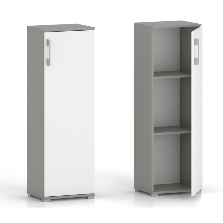 Comoda Gindo Pola 1D 110x40cm gri cu usa alba