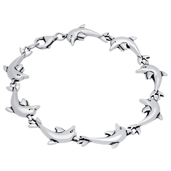 Bratara argint 925 cu delfini - BeSpecial 8065, 20, Argintiu Bratara argint 925 cu delfini - BeSpecial 8065, 20, Argintiu