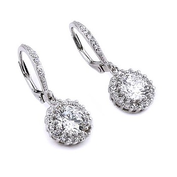 Cercei eleganti argint 925 rodiat cu zirconii Cercei eleganti argint 925 rodiat cu zirconii