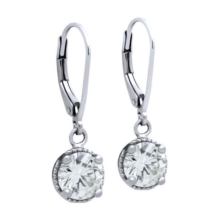 Cercei BeSpecial, ESX0350, Argint, 2,5 cm x 7,5 mm, Zirconii 6,5 x 6,5 mm, Zirconiu
