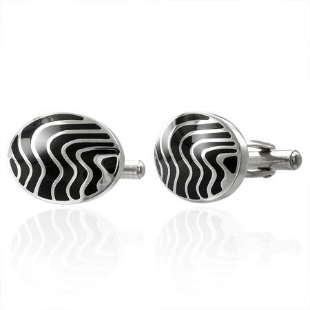 Butoni otel inox cu valuri - BeSpecial 773, 2, Argintiu