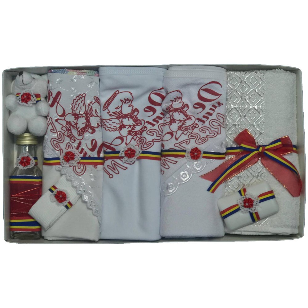 Set botez din 9 piese, tricolor