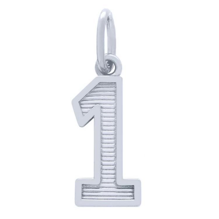 Pandantiv argint 925 rodiat cu cifra 1 - BeSpecial Argintiu