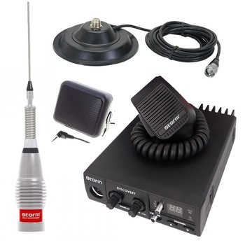 Kit Statie radio CB Storm Discovery III 2018 *PRO-VERSION* + Antena radio CB Storm ML 145 Silver + baza magnetica 145 PL si difuzor extern DF1 Kit Statie radio CB Storm Discovery III 2018 *PRO-VERSION* + Antena radio CB Storm ML 145 Silver + baza magnetica 145 PL si difuzor extern DF1