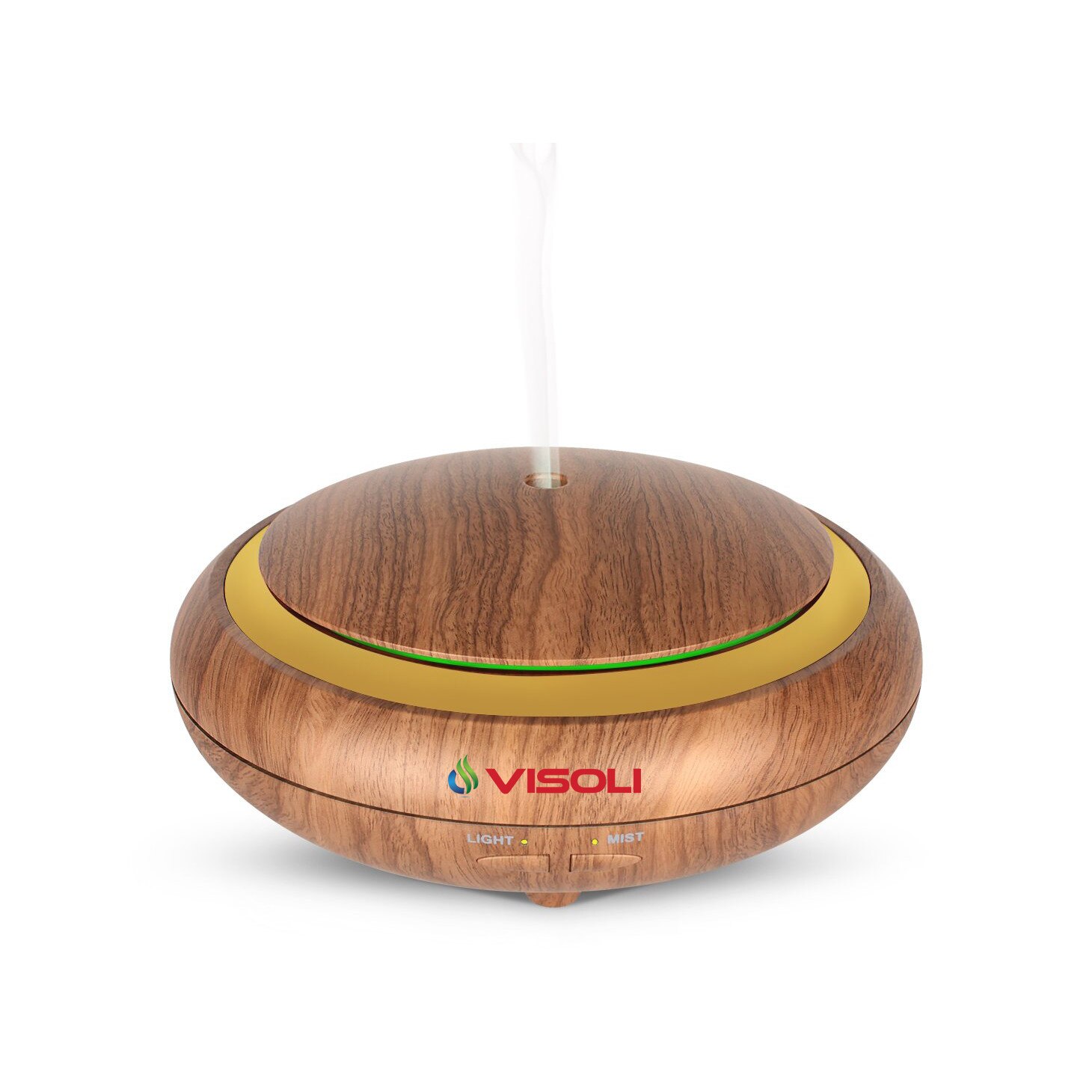 Difuzor Aromaterapie Umidificator Visoli™ VS-018 Design Modern - Pear Wood - 150 ML - 7 LED-uri De Culoare Calda
