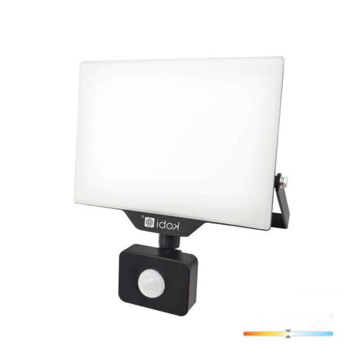 Proiector LED DELYO MHNC 50W, 4250lm, 4000K, cu senzor de miscare PIR, IP54