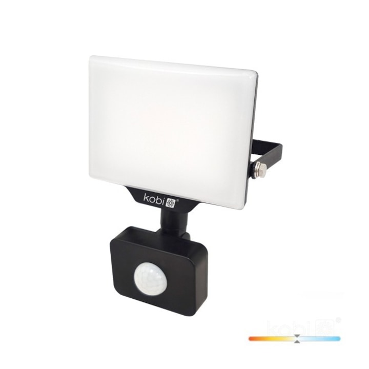 Proiector LED DELYO MHNC cu senzor de miscare PIR, 20W, 1600lm, 4000K, IP54, set de montaj