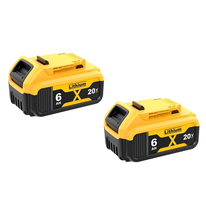 Set 2 Baterii Li-ion 6000mAh, 18V/20V, Capacitate Mare
