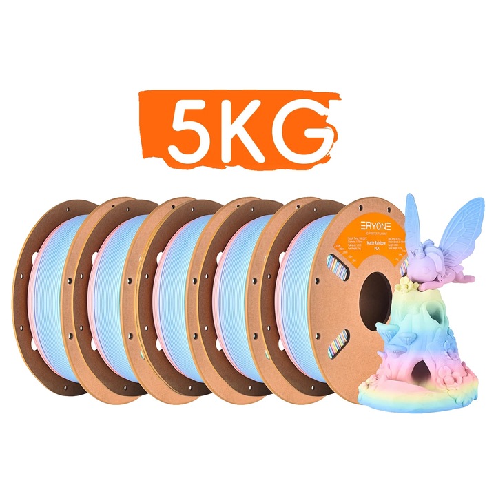 Filament PLA pentru imprimanta 3D, 1.75mm, Macaron, 5KG, biodegradabil