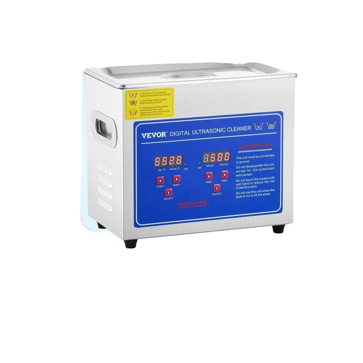Curatator ultrasonic VEVOR 3L JPS-20A, din otel inoxidabil, putere 600W, design compact