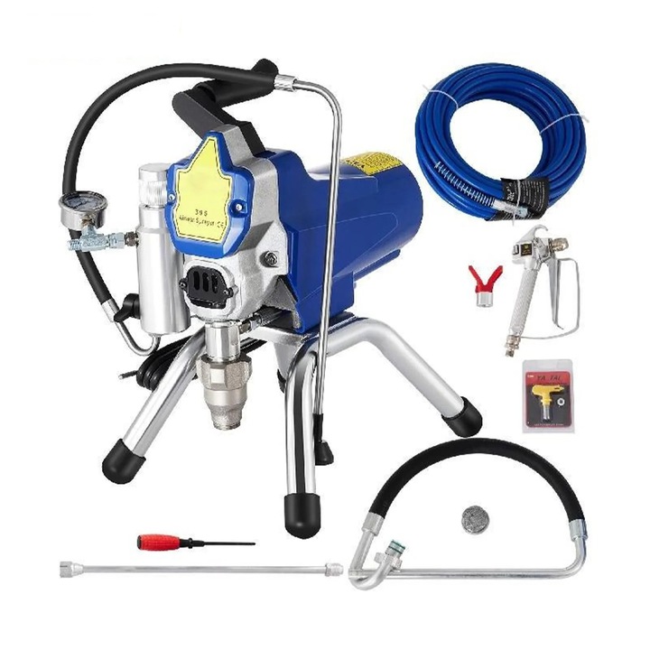 Pistol de vopsit Airless, 2200W, 3000 PSI, operare silentioasa, dimensiuni compacte