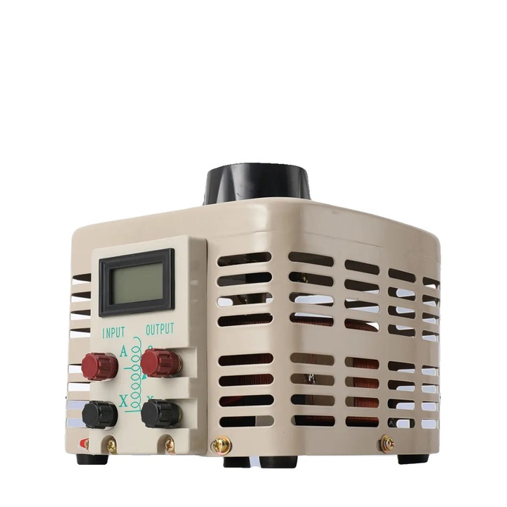 Feszültségstabilizátor, 1000W, 0-250V állítható kimenet, analóg kijelző