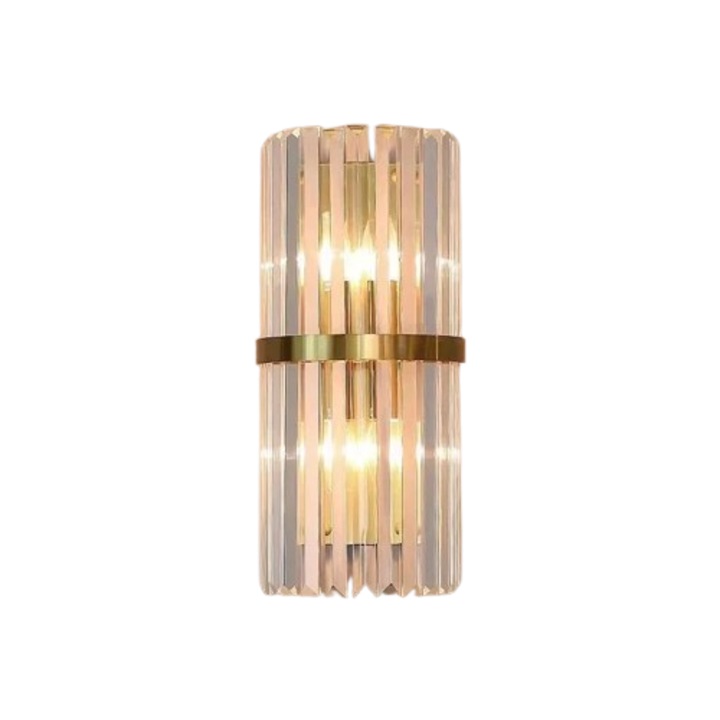 Аплик, модерен дизайн, 30см, бяла светлина, златна, стенен монтаж