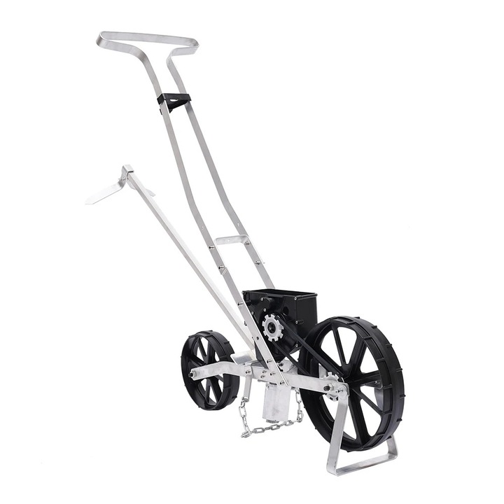 Semanatoare manuala de seminte, Semanatoare de gradina, Aluminiu, Adancime de semanat 5–40 mm reglabila, Semanat de precizie, Argintiu