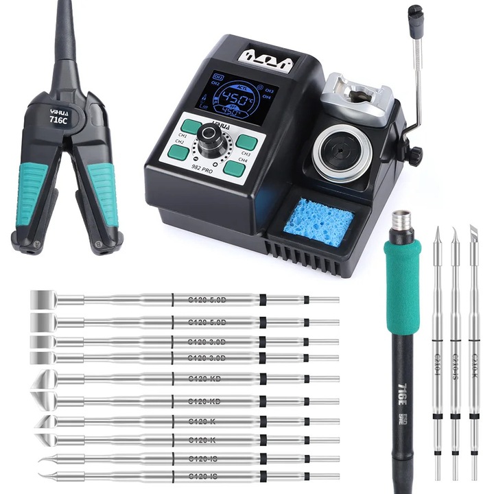 Пистолет за запояване, 110V-240V EU, регулируема температура, комплект сменяеми накрайници