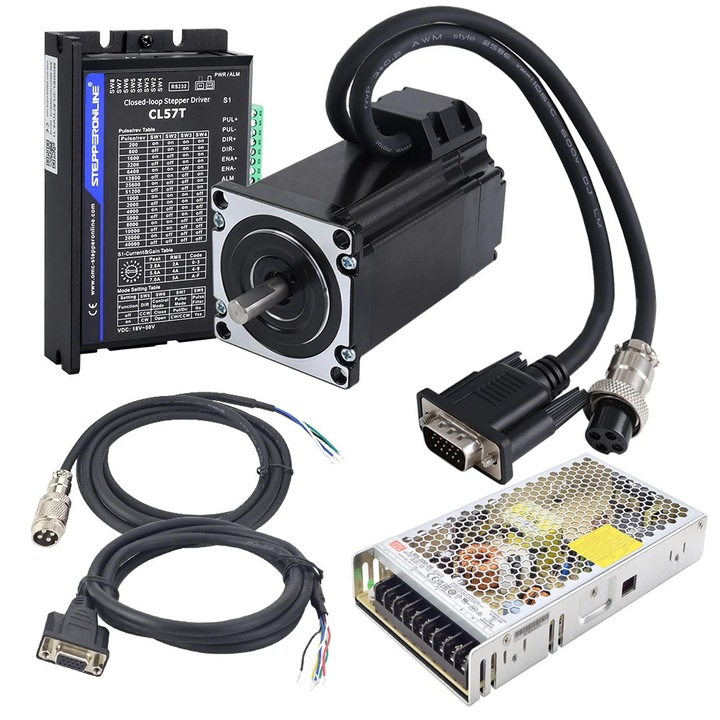 Motor pas cu pas inchis, 2Nm, 8mm, Nema 23, cadru metalic