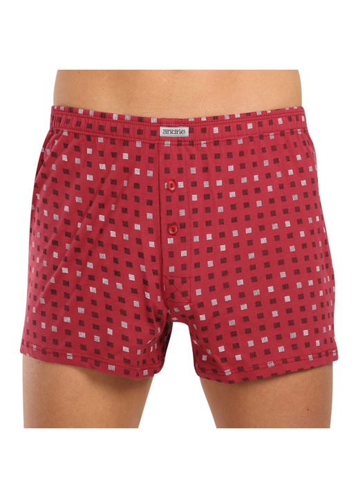 Boxeri barbatesti Andrie, rosu, 100% bumbac, design discret, croiala confortabila