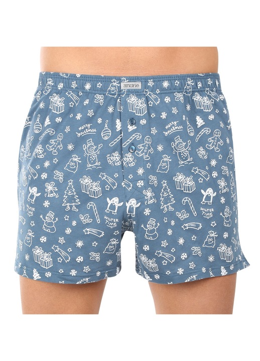 Pantaloni scurti barbatesti Andrie, albastri, bumbac, XL INTL