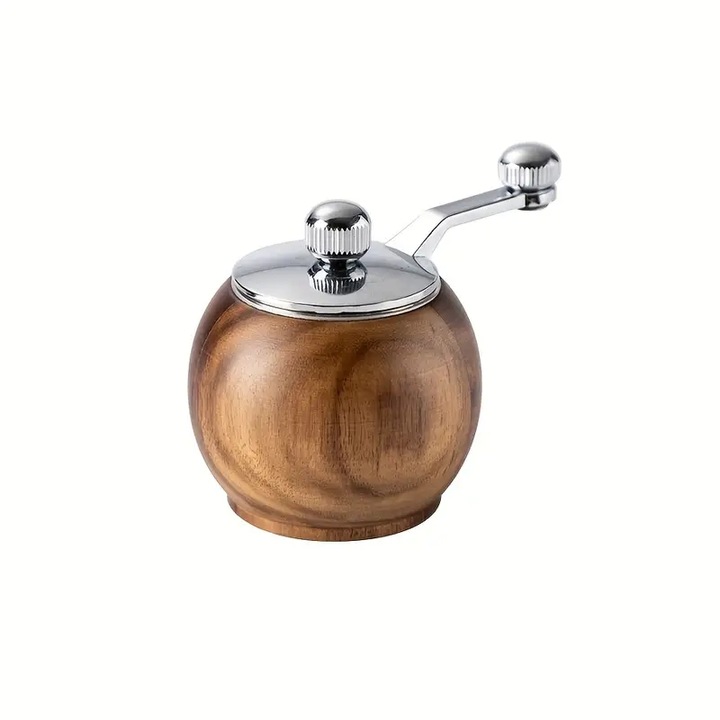 Rasnita de piper ONNOLEEY, manuala, forma sferica, capacitate mare, din lemn