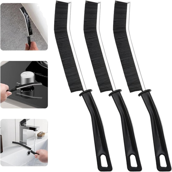 ONNOLEEY 3 darabos kemény sörtés tisztítókefe készlet sarkokhoz, fugákhoz, fürdőszobába, konyhába