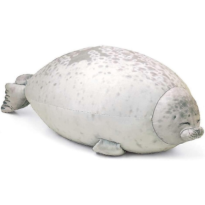 Perna decorativa, 60cm, model foca, material moale, bej