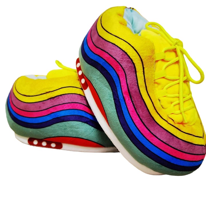 Пухкави зимни чехли, противоплъзгащи, многоцветни, PP памук, един размер INTL