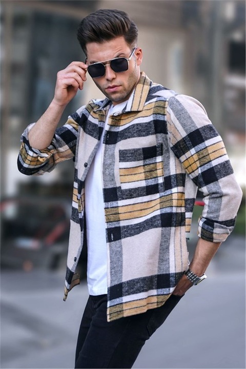 Férfi ingek, Madmext, 357857, Sárga, S