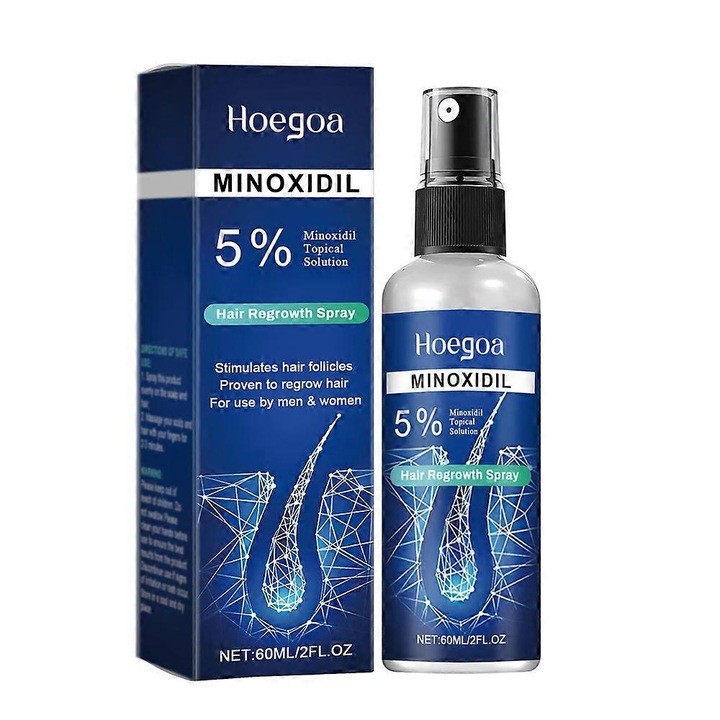 Ser pentru cresterea parului cu 5% Minoxidil pentru barbati Hoegoa