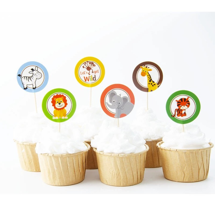 Sütemény dekoráció -- Kétoldalas illusztrációval ellátott dekoráció állati témával