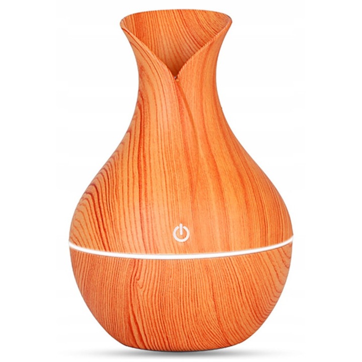 Párásító, Luka, aromaterápiás diffúzor, 4 üzemmód, 400ml, világos fa