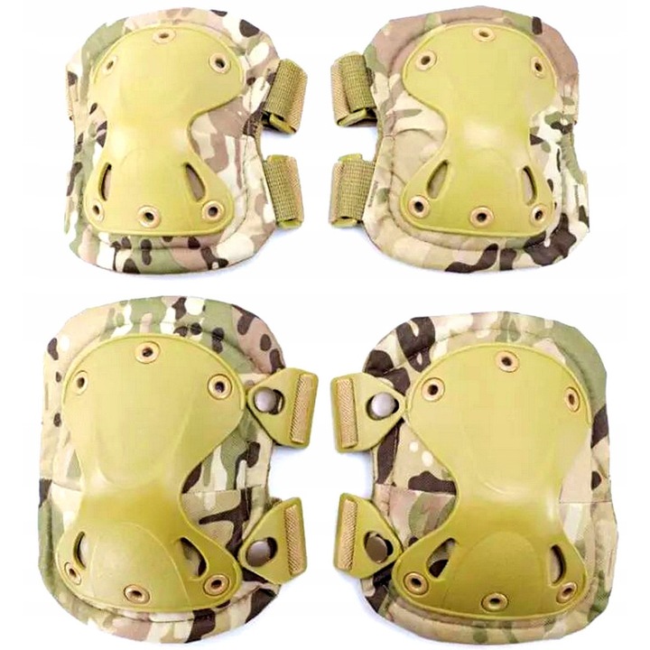 Set Ochranitori Militari, Luka, Nakolanniki + Nalokietniki, Poliester 1000D, Verde, 20x15cm, 17,5x14cm