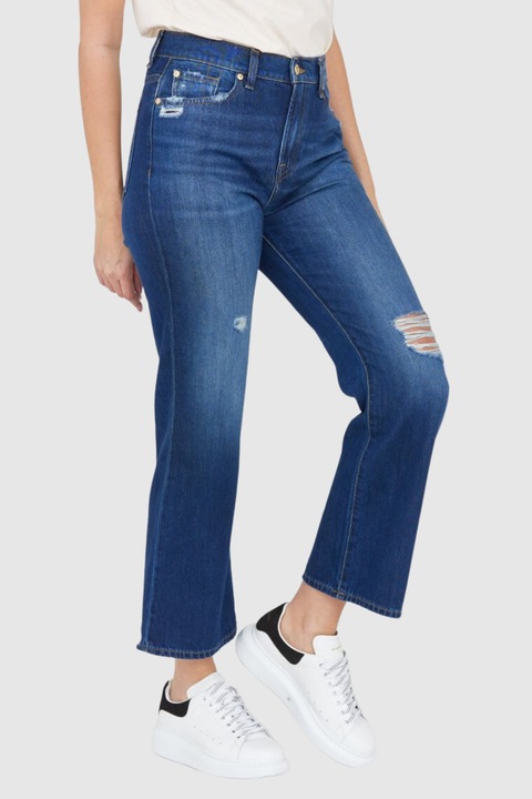 Blugi dama 7 for all mankind, croiala evazata, bleumarin, bumbac,, 30 EU