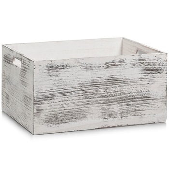 Cutie depozitare Rustic White Zeller, Lemn, 40 x 30 x 20 cm, Alb Cutie depozitare Rustic White Zeller, Lemn, 40 x 30 x 20 cm, Alb