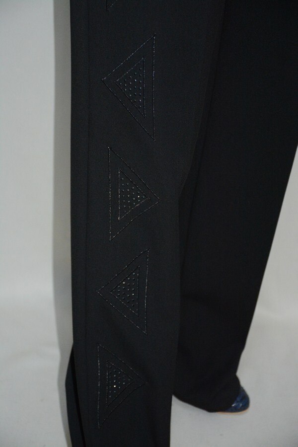 Pantaloni eleganti cu design de strasuri,masura mare,D&J Exclusive, Negru