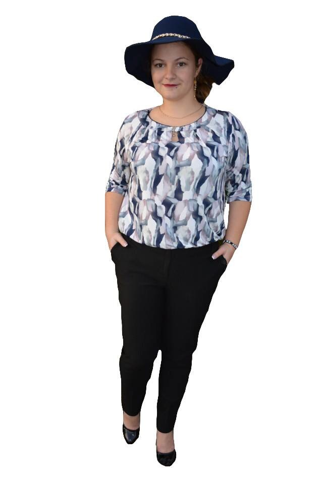 Pantaloni lungi cu croi tip creion, de toamna-iarna,masura mare,D&J Exclusive, Negru