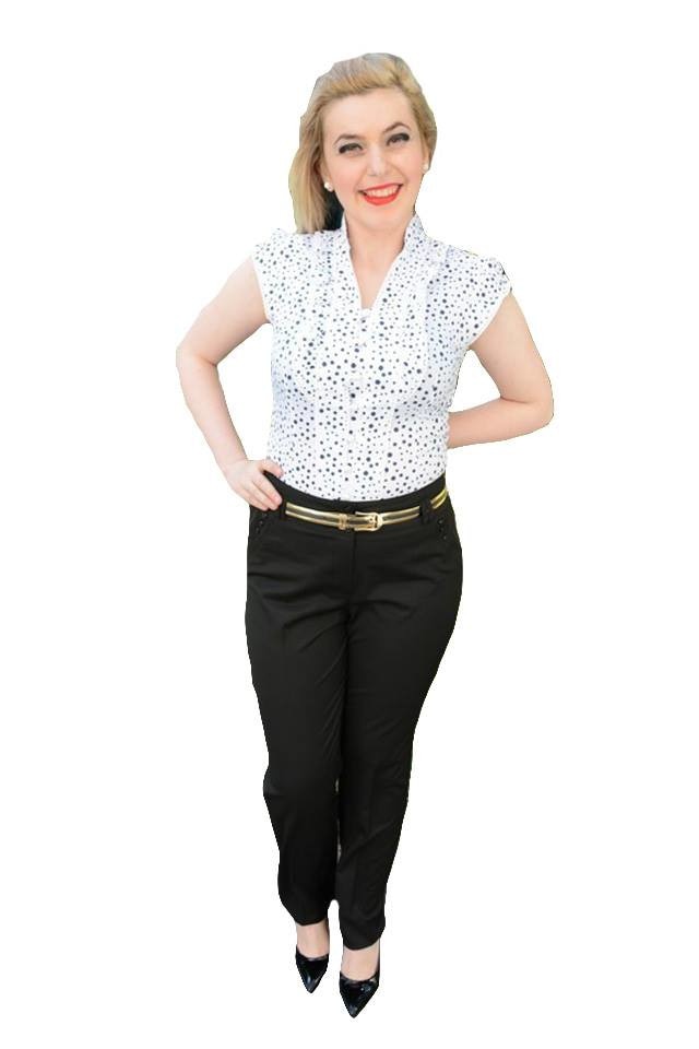 Pantaloni lungi model casual, pentru vara,D&J Exclusive, Negru