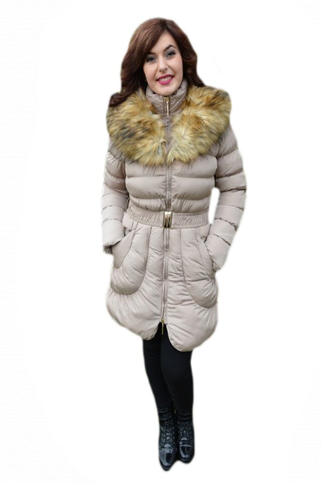 Jacheta casual, , guler de blana, D&J Exclusive, Bej