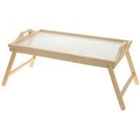 Tava servire mic dejun Home Styling Collection din lemn, 50 x 30 cm, Alb/Bej